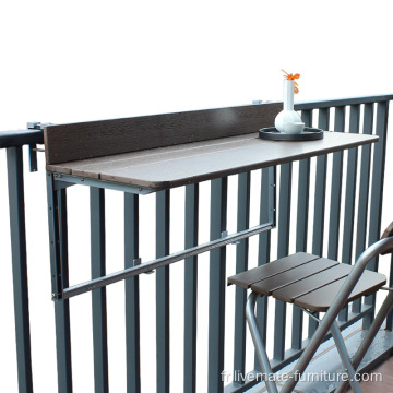 Table de table de club de pliage réglable en hauteur balcon suspendu table de bar à accueil